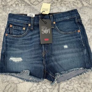 Levi's 501 Premium Shorts Denim Jean Cutoff Distressed
